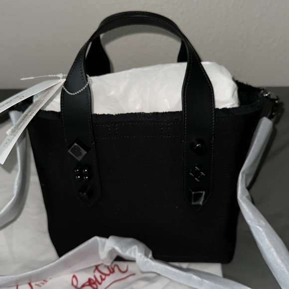 NWT Christian Louboutin Black/Black Small Frangibus Tote Bag and dust bag! - Picture 3 of 16